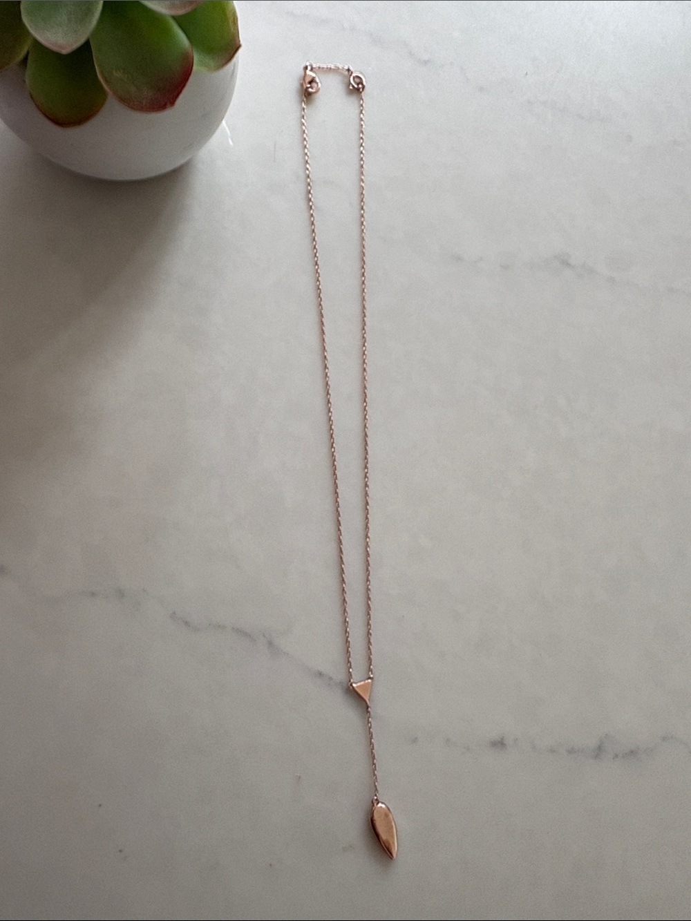 Rose Gold Dainty Drop Pendant Necklace - Stella and Dot